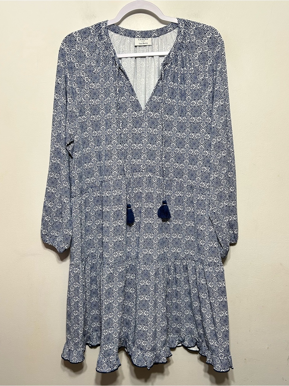 Cabana Life & Talbots Byron Bay Ruffle Tunic Coverup Mosaic Tile - Picture 2 of 11